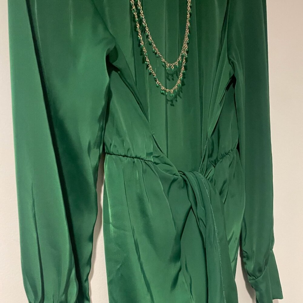 Green Semi Formal Dress Elastic Waist Cocktail Dress